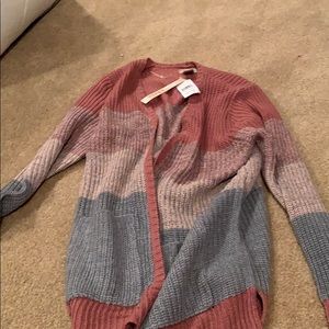 Multiple colored cardigan with tags